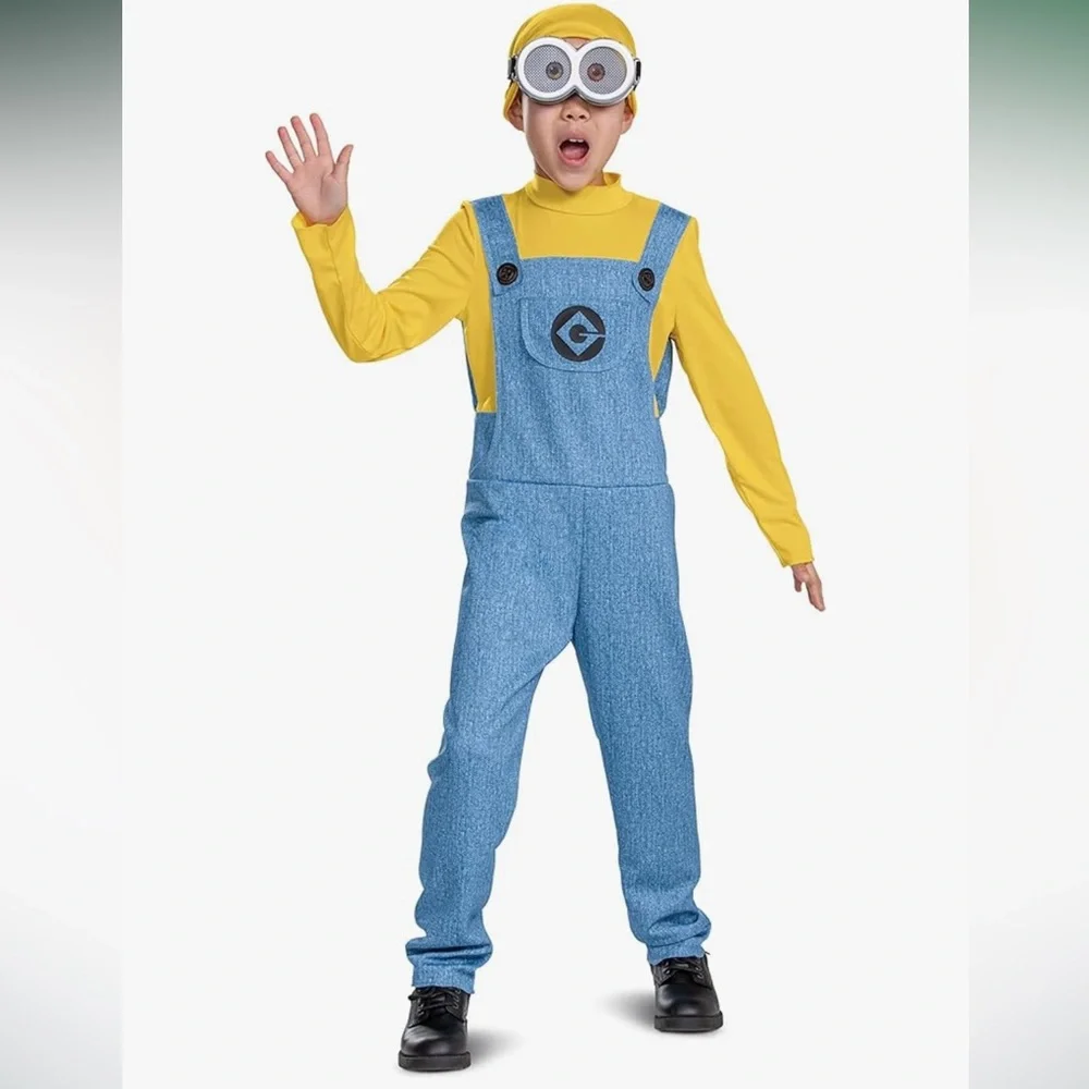 Official Minion Jumpsuit Outfit, Classic Size Small (4-6) with Goggles and Hat